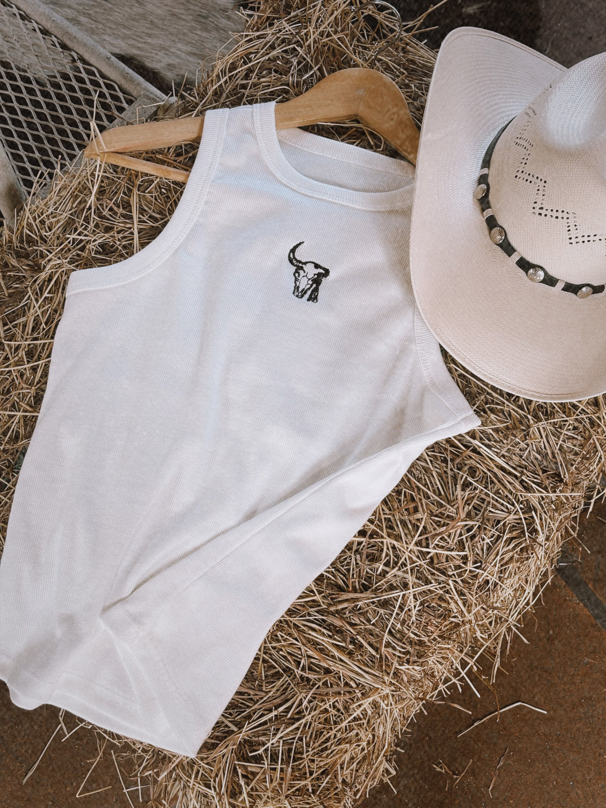White Old Western Bull T-Shirt