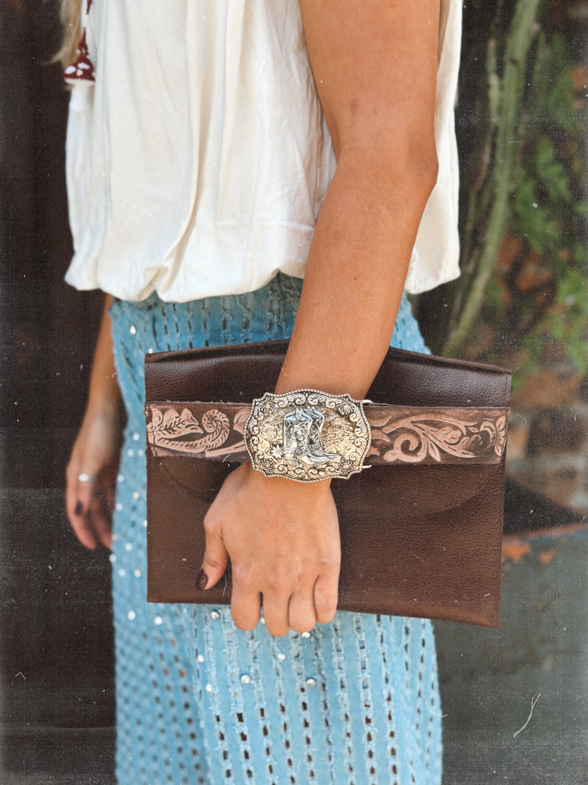 Boots Leather Clutch