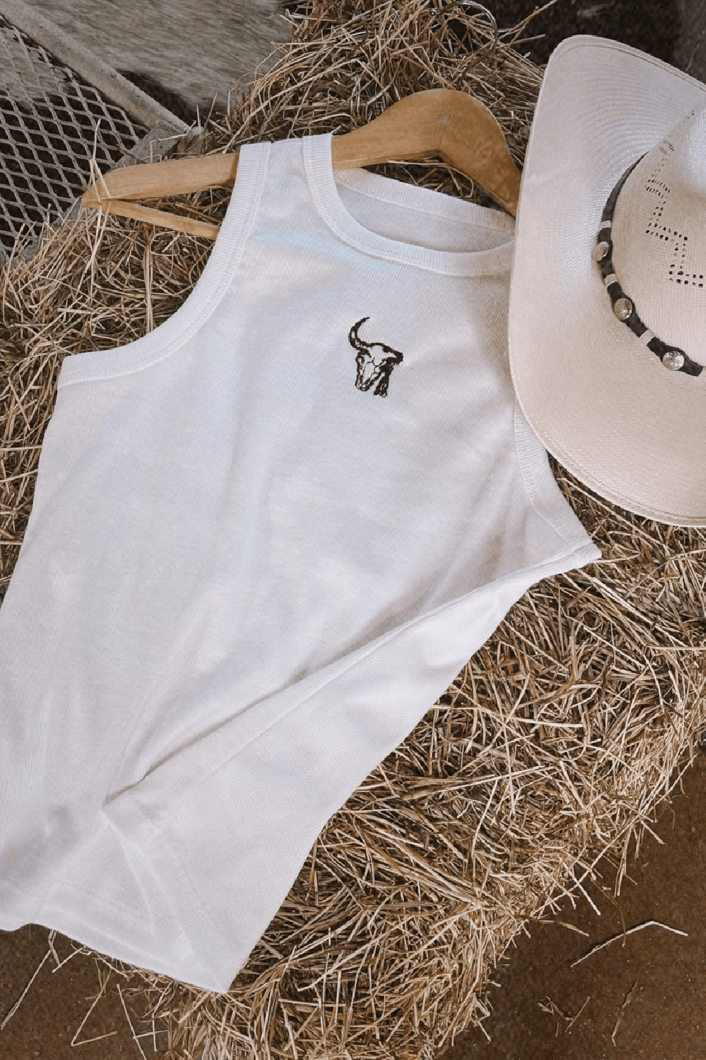 White Old Western Bull T-Shirt